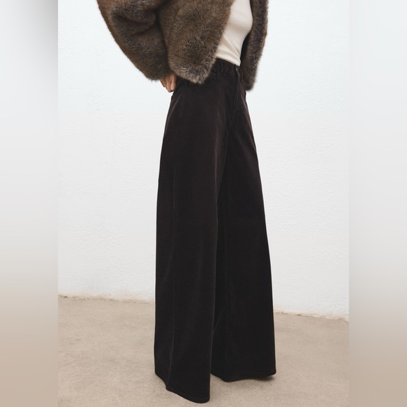 Mango Pants - NWT MANGO Wide Leg Corduroy Jeans Sz 2